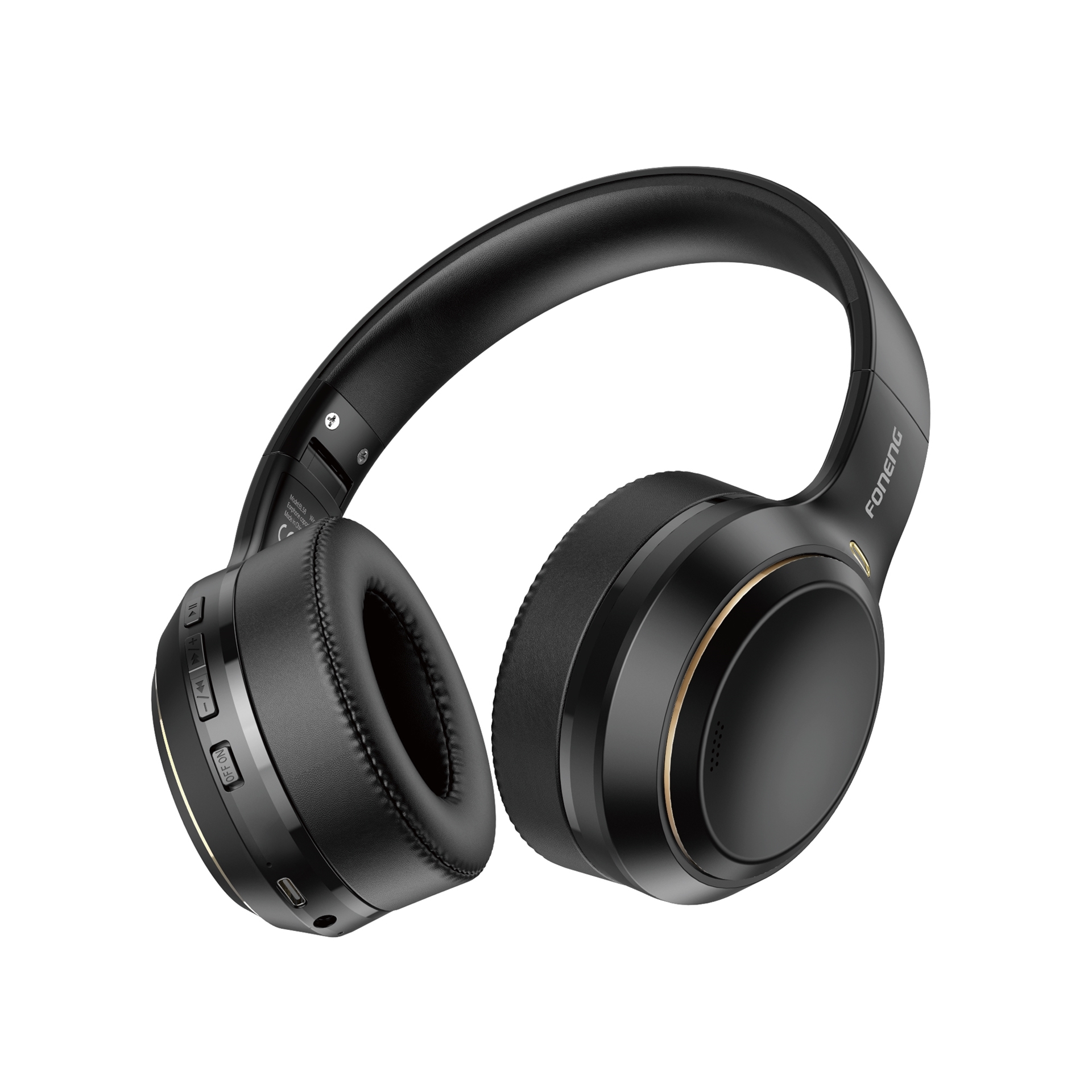 Foneng BL58 Foldable Wireless Stereo Bluetooth Earphones Music Headset with Microphone - Μαύρο