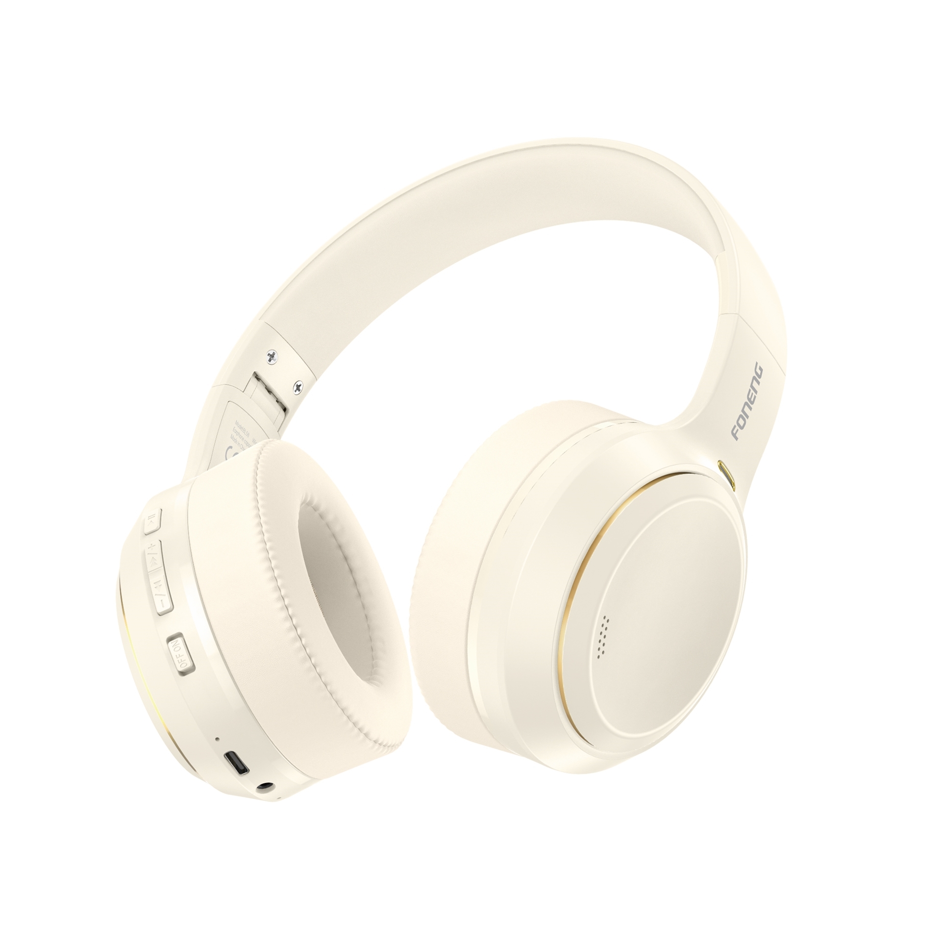 Foneng BL58 Foldable Wireless Stereo Bluetooth Earphones Music Headset with Microphone - Μπεζ