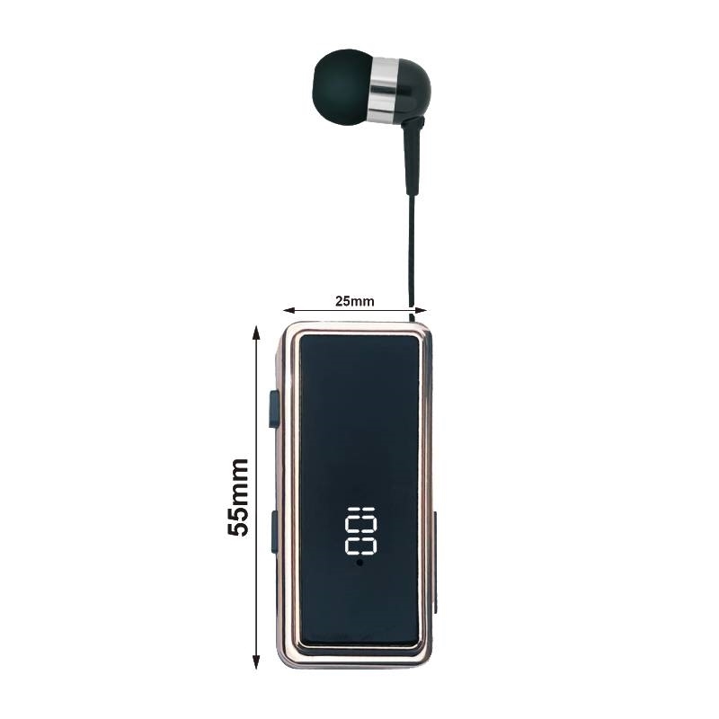 KouVolsen KOS-23050 Ασύρματα Ακουστικά Earphone Clip-On Wireless Headset - Χρώμα: Μαύρο