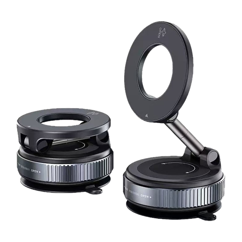 KouVolsen CH389 Vacuum Magnetic Foldable Phone Holder Μαγνήτη Βάση Κινητού με βεντούζα - Μαύρο